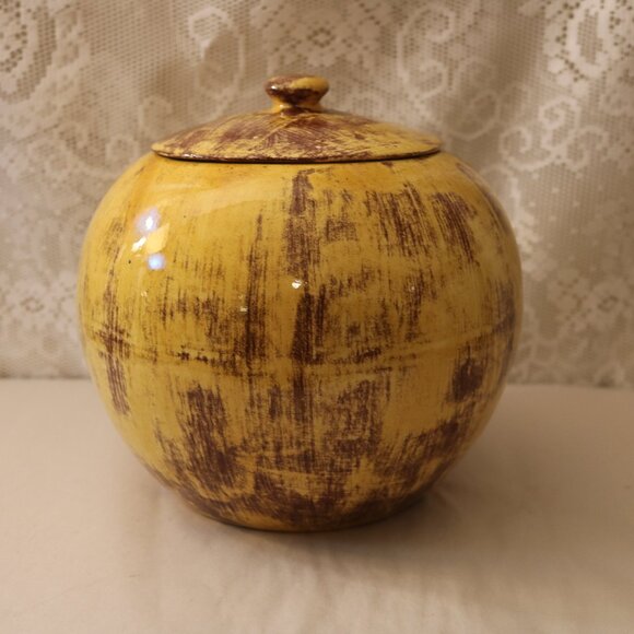 handmade Other - Mid-century large ceramic handcrafted pottery piece with a lid unique ceramics